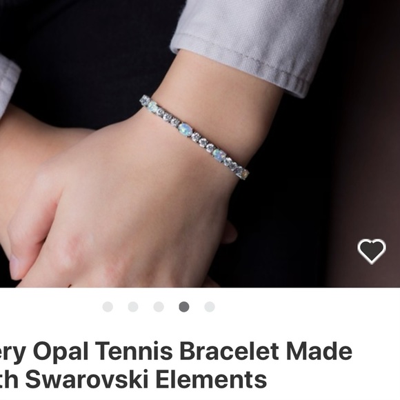11.00 CTTW Opal Tennis Bracelet Swarovski Crystals - Picture 5 of 6